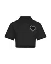 Area Embellished Heart Top In Black