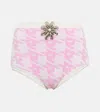 Area Pink & Off-white Mussel Flower Hot Shorts In Pink Multi