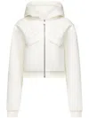 Area Embossed Handprint Hoodie In White