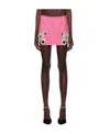 Area Crystal-embellished Wool Miniskirt In Multicolor