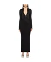 Area Stretch Viscose Dress Star Embellishment In Black