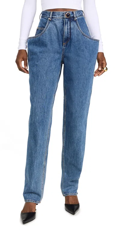 Area Flare Pocket Jeans In Medium Blue