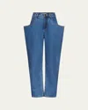 Area Flared-pocket Jeans In Medium Blue