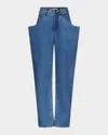 Area Flared-pocket Jeans In Medium Blue