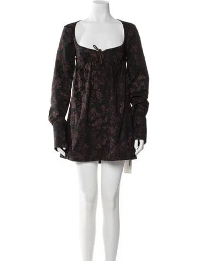 Pre-owned Area Floral Print Mini Dress In Multi
