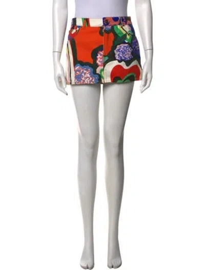 Pre-owned Area Floral Print Mini Skirt In Green