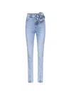 AREA AREA FLOWER CORSAGE ANKLE ZIP JEAN SUPER LIGHT WASH