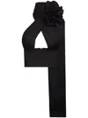 Area Flower Corsage Halter Top In Black