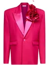 Area Flower Corsage Oversized Blazer In Pink
