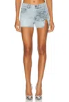 Area Flower Short In Super Light Wash