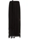 Area Fringe Midi Skirt In Black In Black