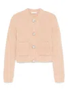 GEMSTONE-BUTTON CARDIGAN