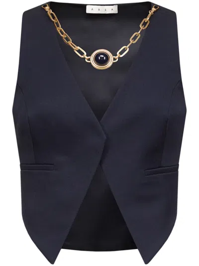 Area Gemstone-necklace Gilet In Blue