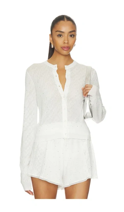 Area Girly Rib Knit Cardigan In White