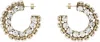 Area Gold Small Crystal Hoop Earrings In Gld