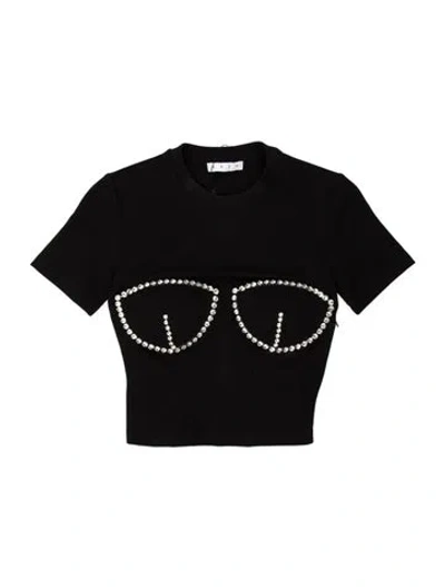 Pre-owned Area Graphic Print Crew Neck Crop Top In Brown