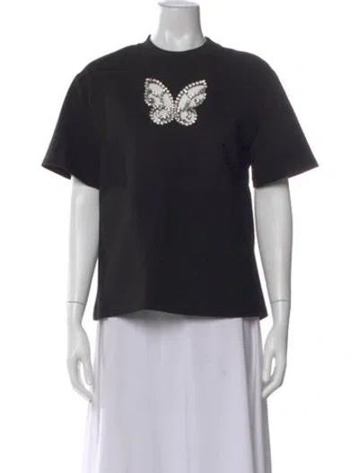 Pre-owned Area Graphic Print Crew Neck T-shirt In Black