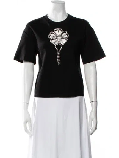 Pre-owned Area Graphic Print Crew Neck T-shirt In Black