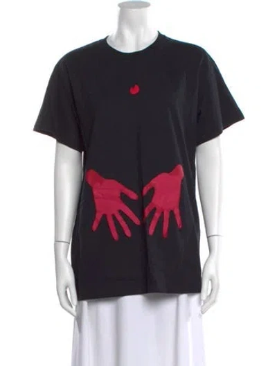 Pre-owned Area Graphic Print Crew Neck T-shirt W/ Tags In Black