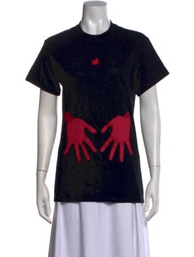 Pre-owned Area Graphic Print Crew Neck T-shirt W/ Tags In Black