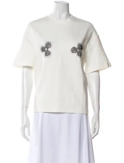 Pre-owned Area Graphic Print Crew Neck T-shirt In White