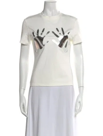 Pre-owned Area Graphic Print Crew Neck T-shirt In White