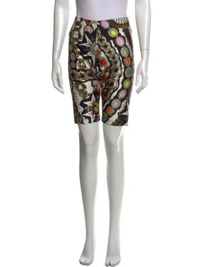 Pre-owned Area Graphic Print Knee-length Shorts In Green