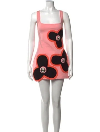 Pre-owned Area Graphic Print Mini Dress In Pink