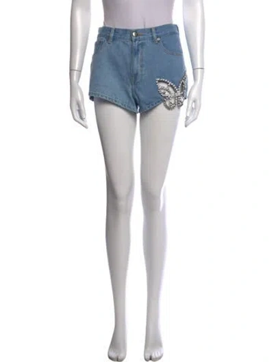 Pre-owned Area Graphic Print Mini Shorts In Blue