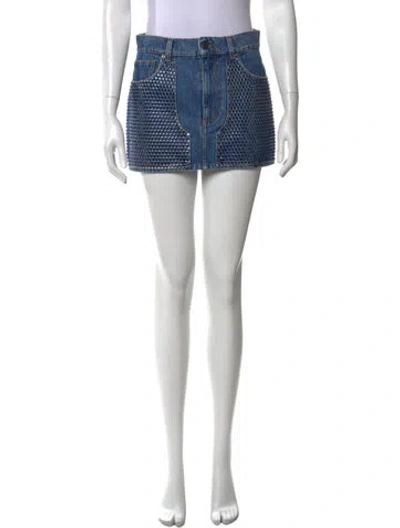Pre-owned Area Graphic Print Mini Skirt W/ Tags In Blue