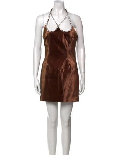 Pre-owned Area Halterneck Mini Dress