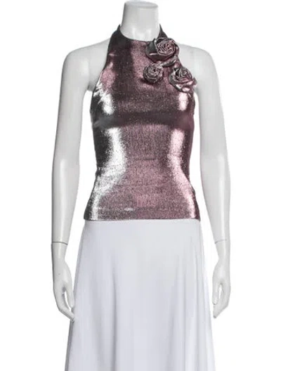 Pre-owned Area Halterneck Sleeveless Top In Pink
