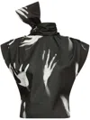 Area Handprint Sleeveless Top In Black