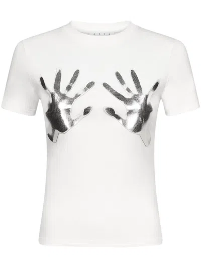 Area Handprint T-shirt In Cream White