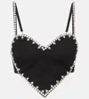 AREA HEART CRYSTAL-EMBELLISHED CROP TOP