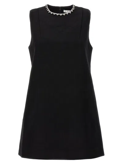 Area Heart Embellished Sleeveless Mini Dress In Black