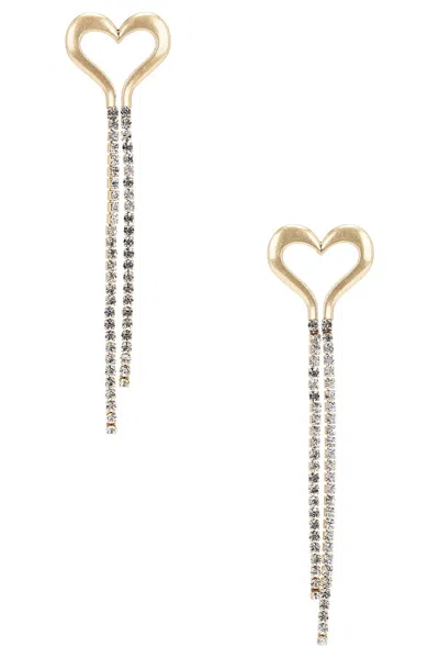 Area Heart Fringed Earrings In Gold