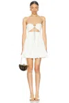 Area Heart-ring Lace Mini Dress In Off White