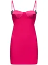 Area Crystal Heart Mini Dress Raspberry In Pink