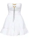 Area Heart-ring Lace Mini Dress In White