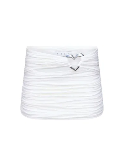 Area Heart Ruched Mini Skirt