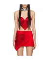 Area Heart Virgin Wool-blend Miniskirt In Red