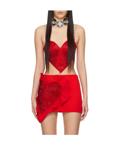 AREA HEART VIRGIN WOOL-BLEND MINISKIRT
