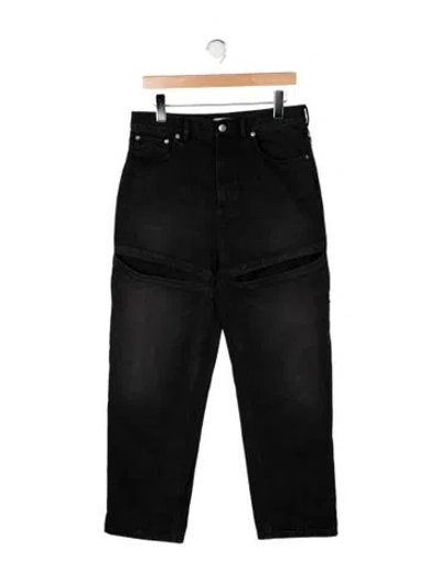 Pre-owned Area High-rise Straight Leg Jeans In Black