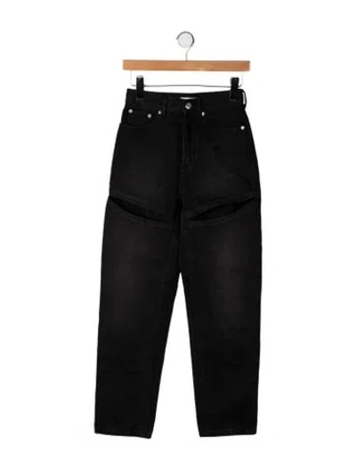 Pre-owned Area High-rise Straight Leg Jeans In Black