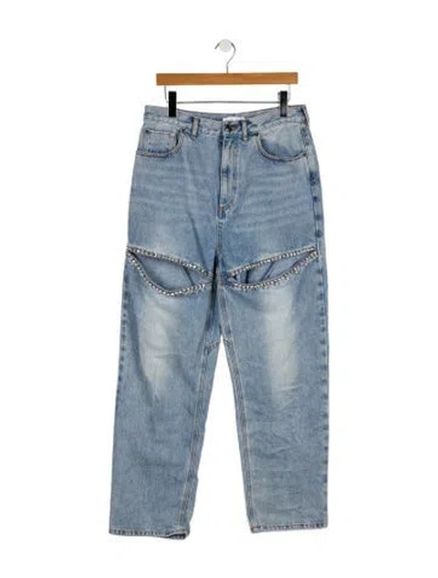 Pre-owned Area High-rise Straight Leg Jeans In Blue