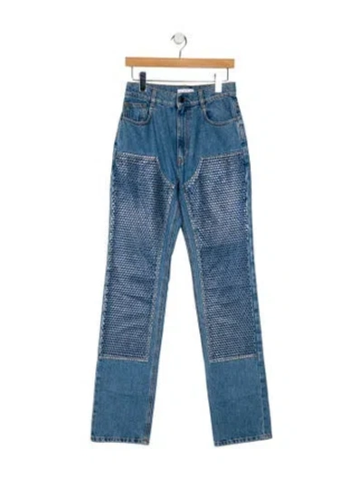 Pre-owned Area High-rise Straight Leg Jeans In Blue