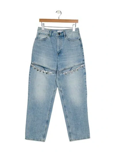 Pre-owned Area High-rise Straight Leg Jeans In Blue