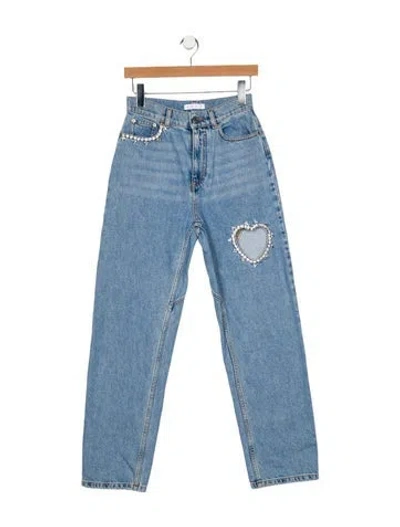 Pre-owned Area High-rise Straight Leg Jeans In Blue