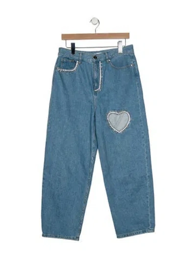 Pre-owned Area High-rise Straight Leg Jeans In Blue